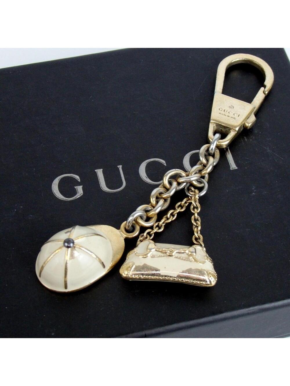 Authentic GUCCI cap bag motif Charm Keychain metal[Used]